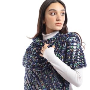 Wool High Collar Cozy Comfort Poncho Crochet Handmade - Image 5