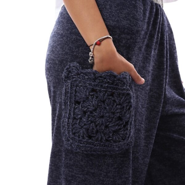 Comfy Wool Trousers Side Pockets Crochet Handmade