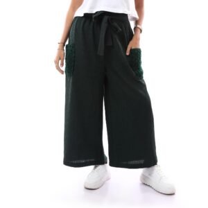 Comfy Derpy Wool Trousers Side Pockets Crochet Handmade