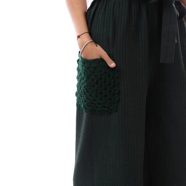 Comfy Derpy Wool Trousers Side Pockets Crochet Handmade