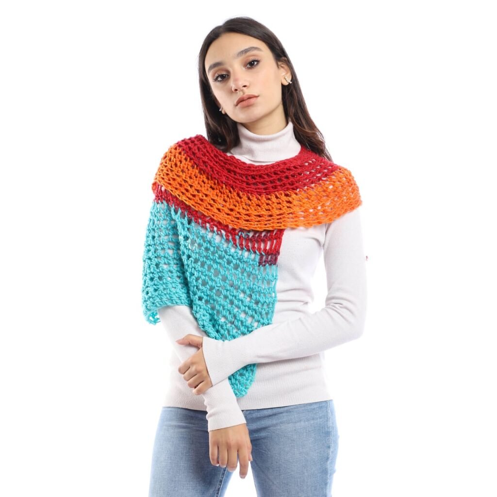 Wool Asymmetric Capelet Poncho Crochet Handmade