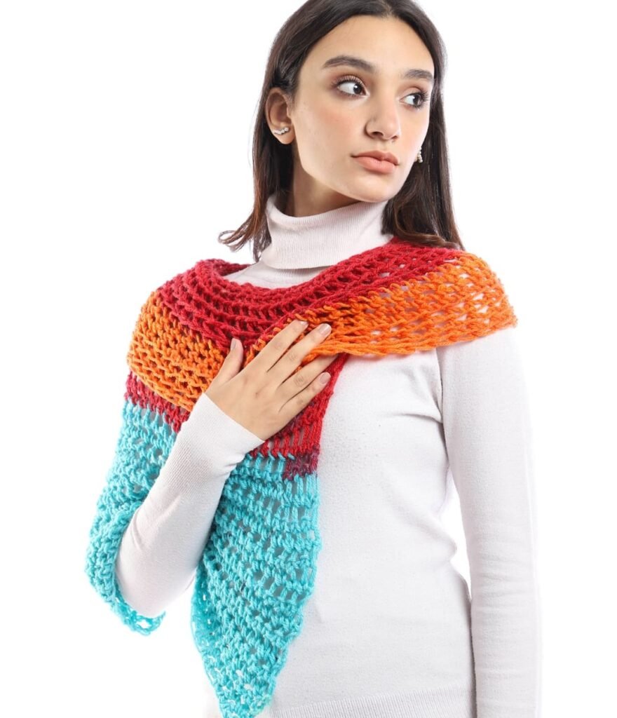 Wool  Asymmetric  Capelet  Poncho  Crochet Handmade