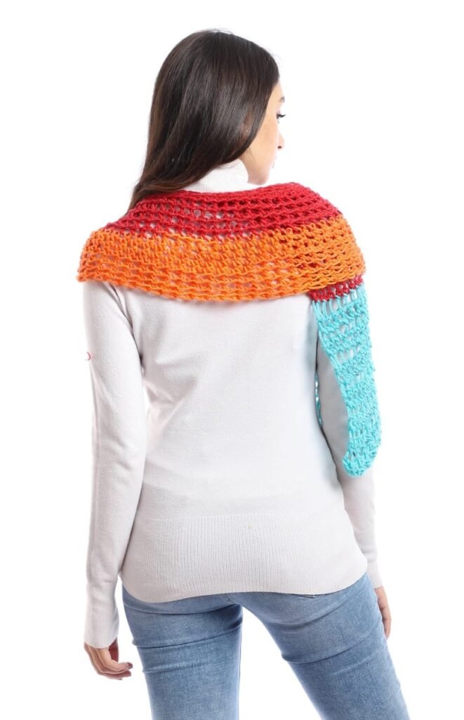 Wool  Asymmetric  Capelet  Poncho  Crochet Handmade