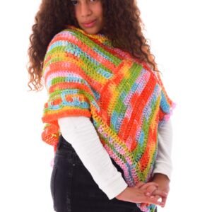 Wool Triangle Capa Capelet  Poncho Crochet Handmade - Image 3