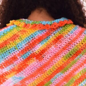 Wool Triangle Capa Capelet  Poncho Crochet Handmade - Image 4