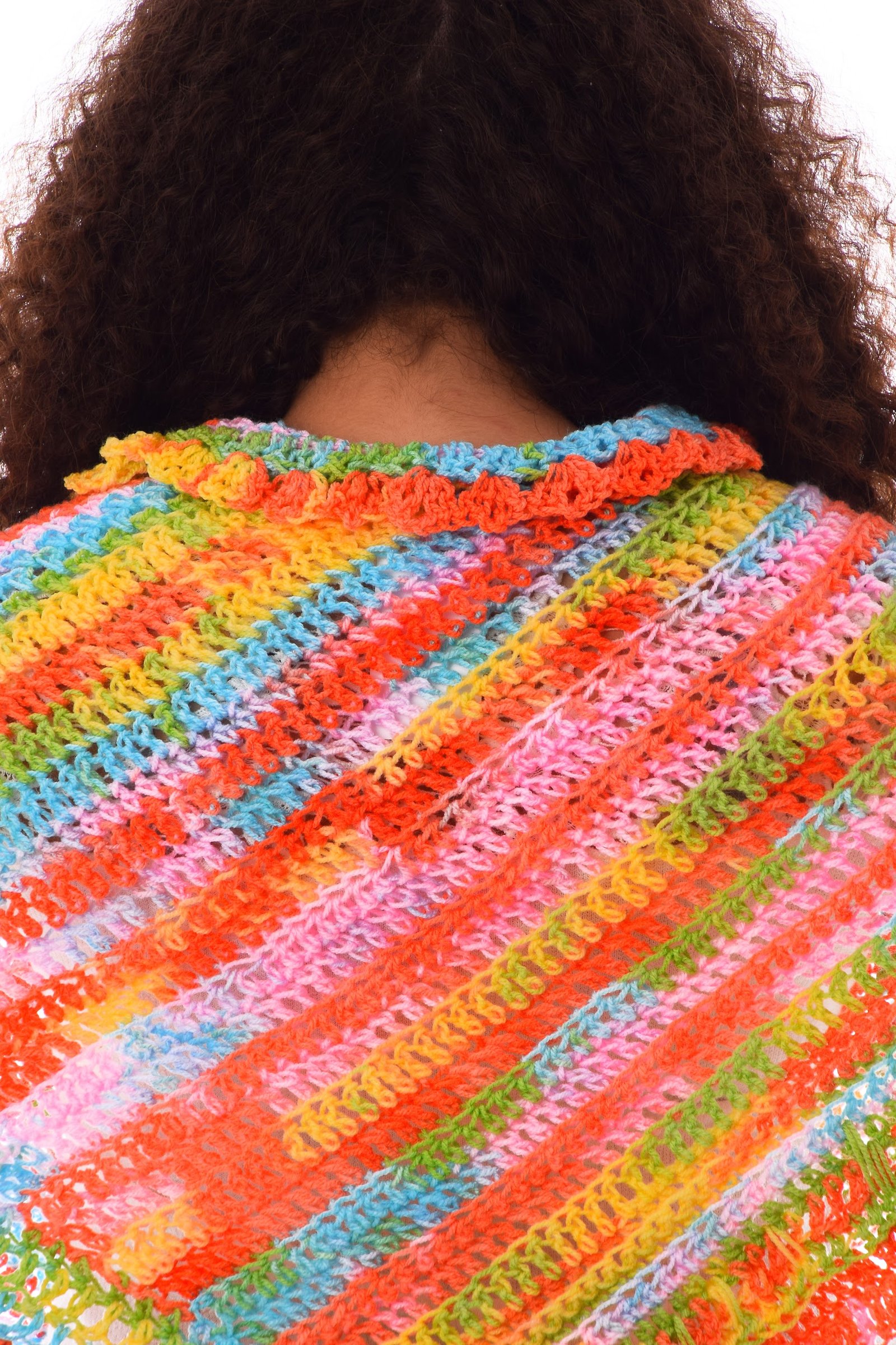 Wool Triangle Capa Capelet  Poncho Crochet Handmade - Image 4