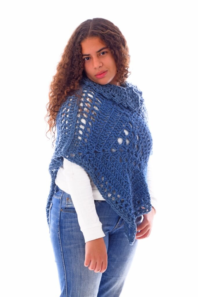 Luxury Wool  Collar Asymmetric Capa Capelet  Poncho  Crochet Handmade