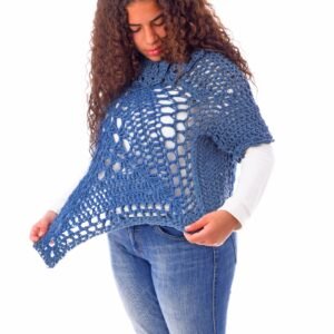 Luxury Wool  Collar Asymmetric Capa Capelet  Poncho  Crochet Handmade - Image 4