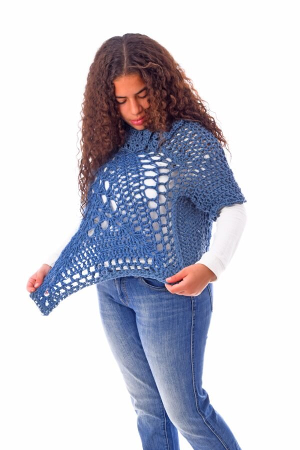 Luxury Wool  Collar Asymmetric Capa Capelet  Poncho  Crochet Handmade