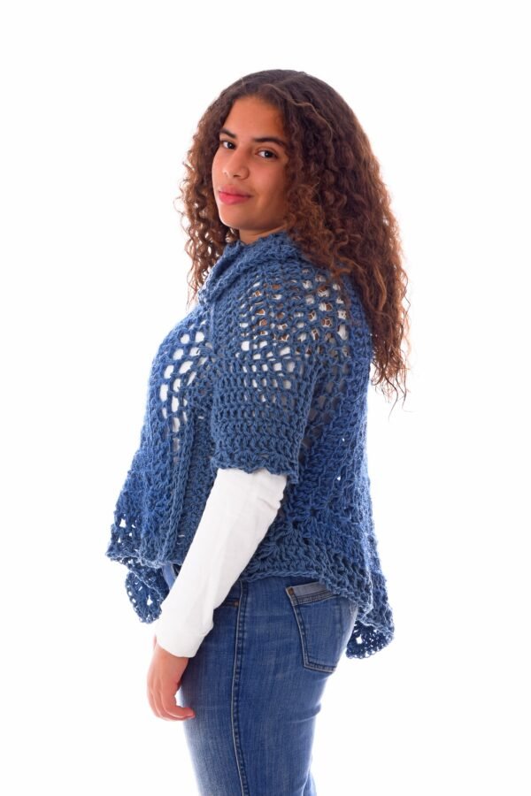 Luxury Wool  Collar Asymmetric Capa Capelet  Poncho  Crochet Handmade