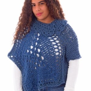 Luxury Wool  Collar Asymmetric Capa Capelet  Poncho  Crochet Handmade - Image 6