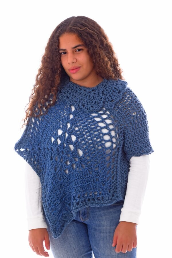 Luxury Wool  Collar Asymmetric Capa Capelet  Poncho  Crochet Handmade
