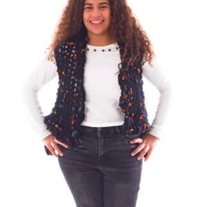 Wool Vest  Crochet Handmade MIX Flowers