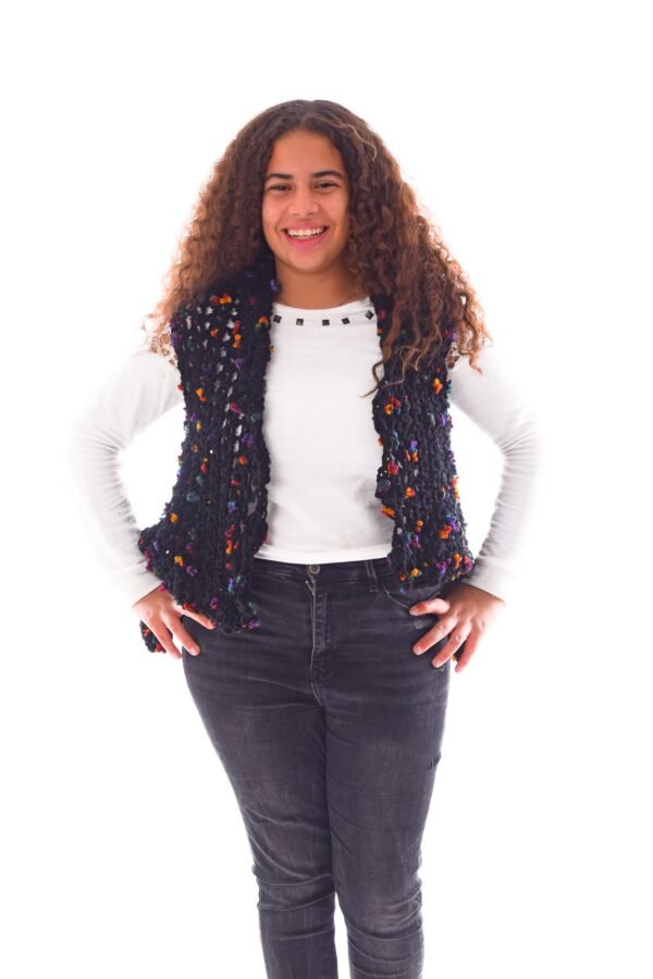 Wool Vest  Crochet Handmade MIX Flowers