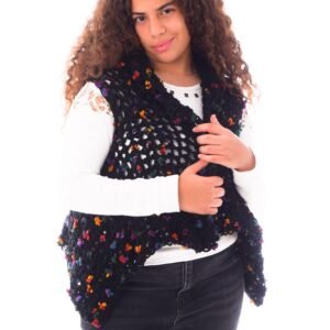 Wool Vest  Crochet Handmade MIX Flowers - Image 3