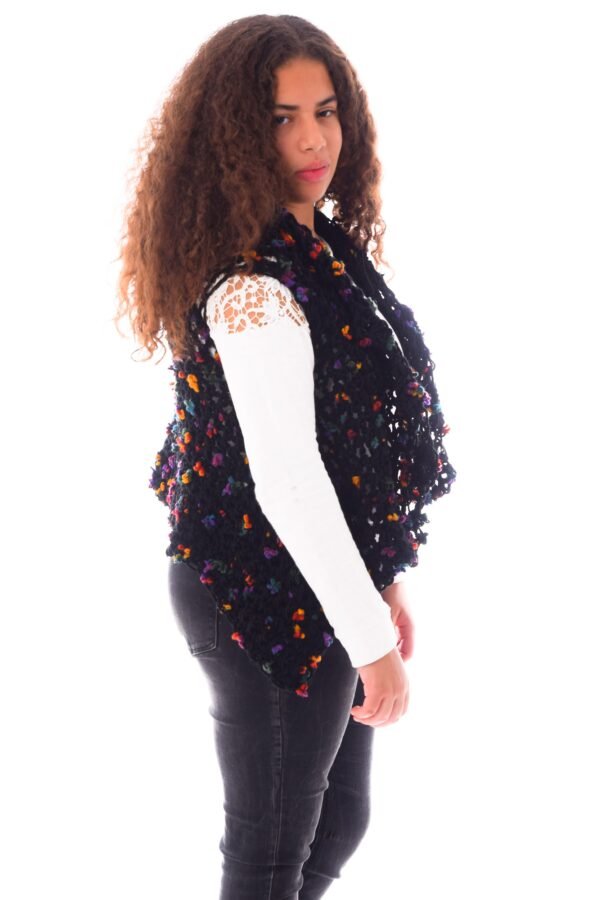 Wool Vest  Crochet Handmade MIX Flowers