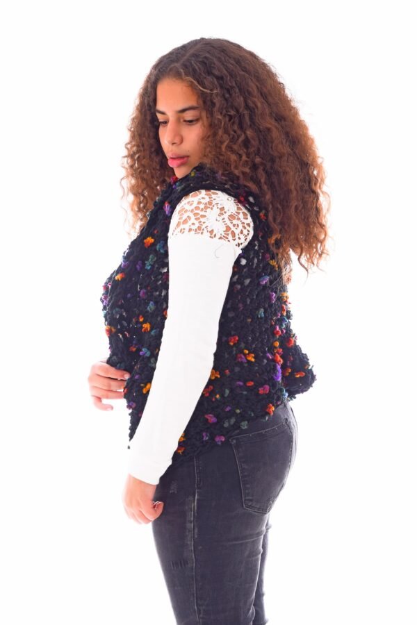 Wool Vest  Crochet Handmade MIX Flowers