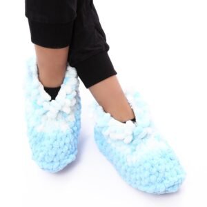 Comfy Fluffy Warm Puffy Home Booties Crochet Handmade - Image 2
