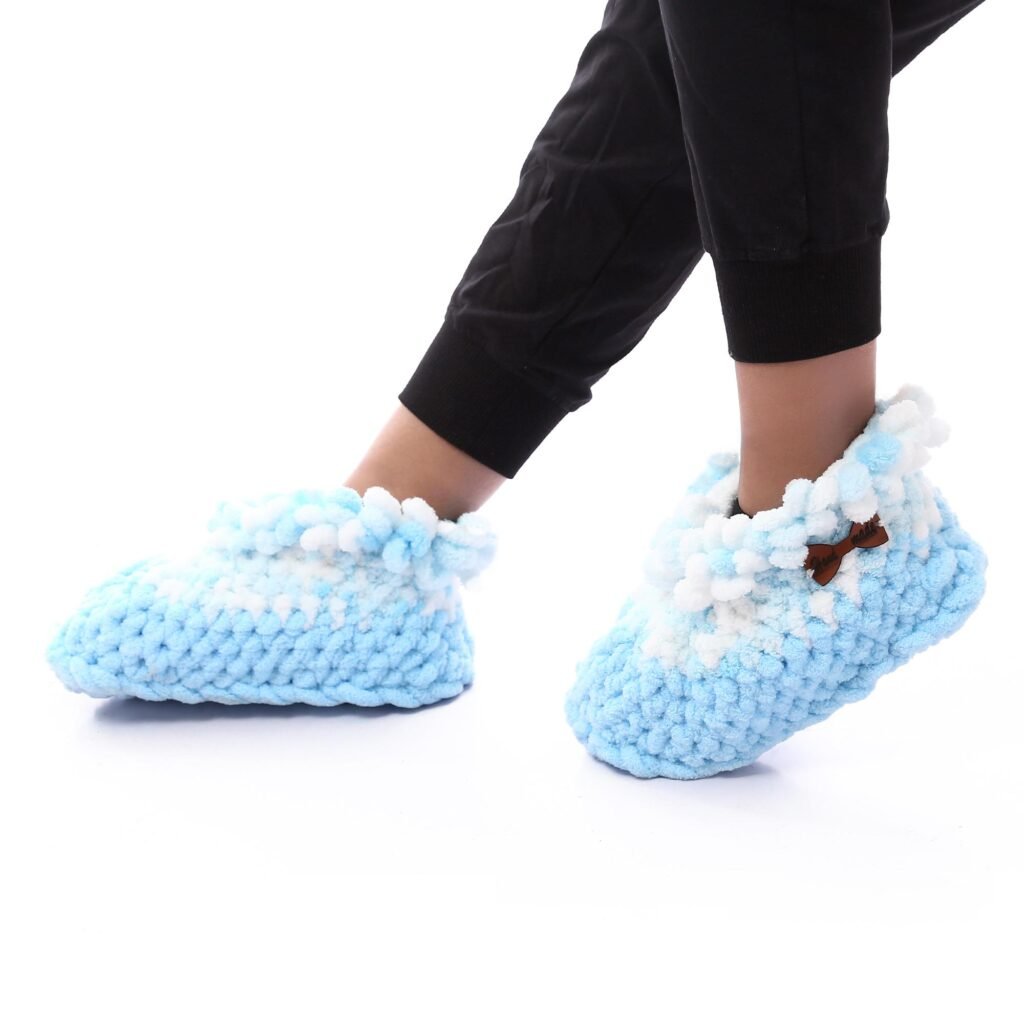 Comfy Fluffy Warm Puffy Home Booties Crochet Handmade