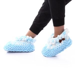 Comfy Fluffy Warm Puffy Home Booties Crochet Handmade - Image 3