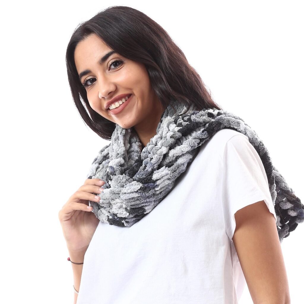 Comfy Puffy Tie  Scarf Crochet Handmade
