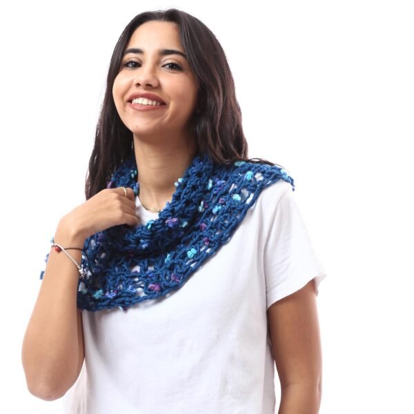 Wool  Mix Flowers Asymmetric Tube Collar Crochet Handmade