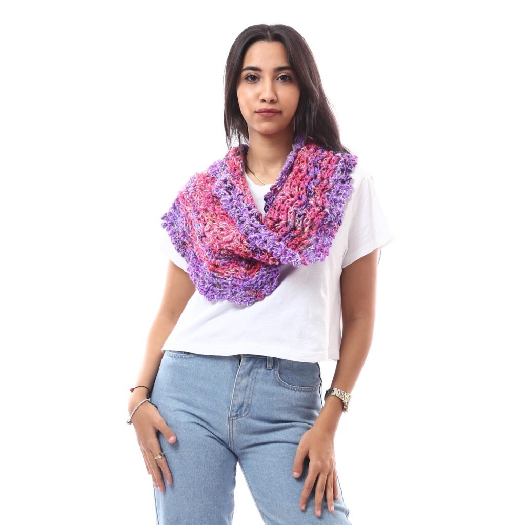 Luxurious Wool Wrapped Tube Collar Crochet Handmade