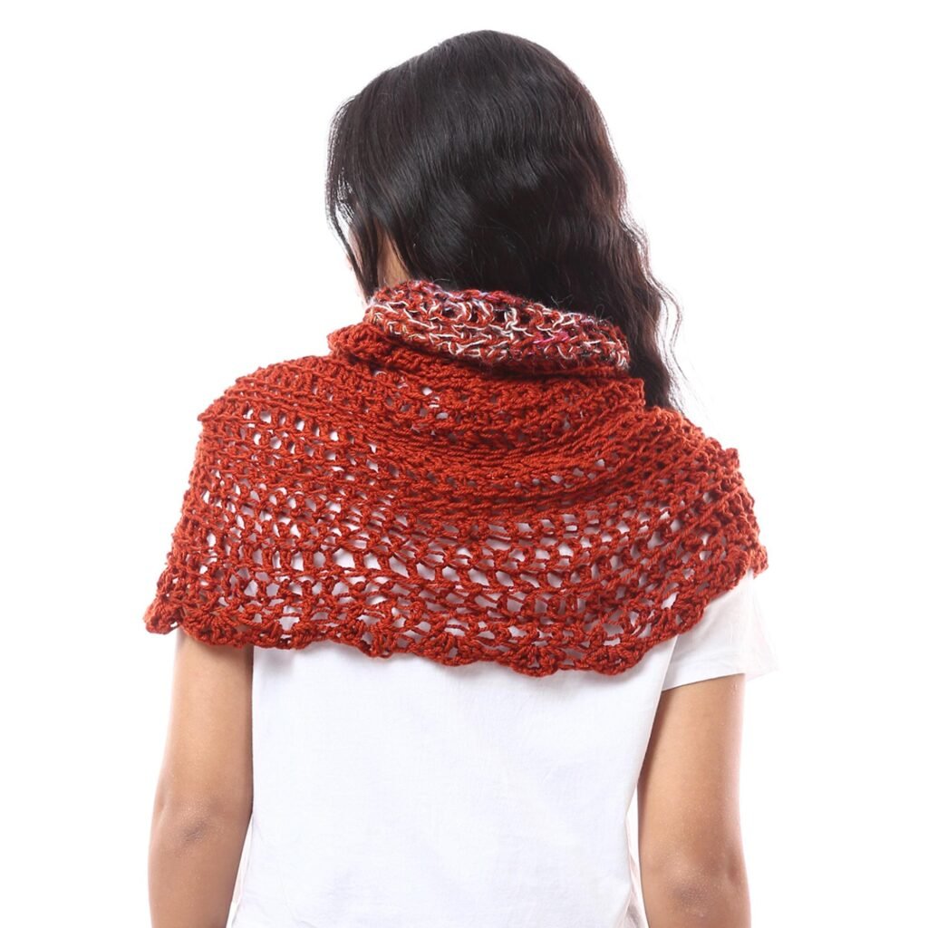 Luxurious Wool Tube Collar Crochet Handmade