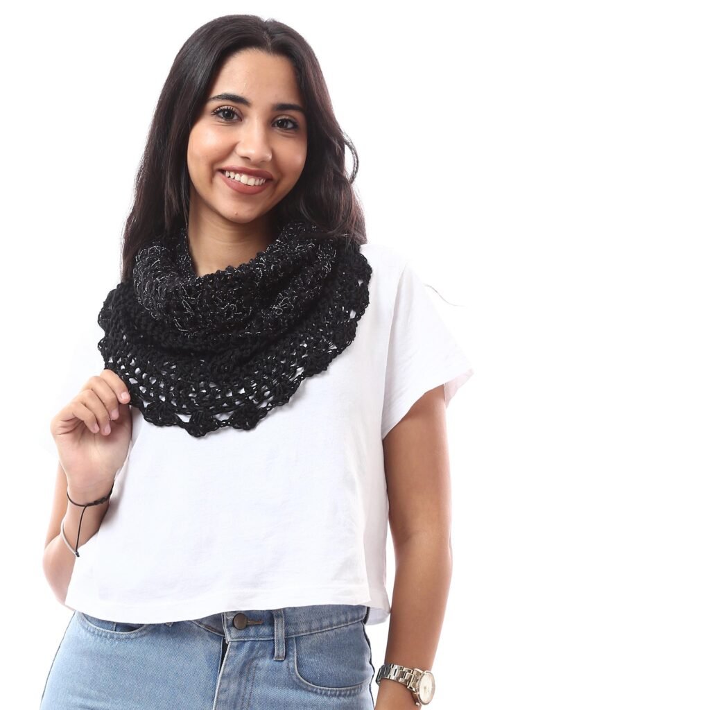 Colorfull Poly Cotton Tube Collar Crochet Handmade