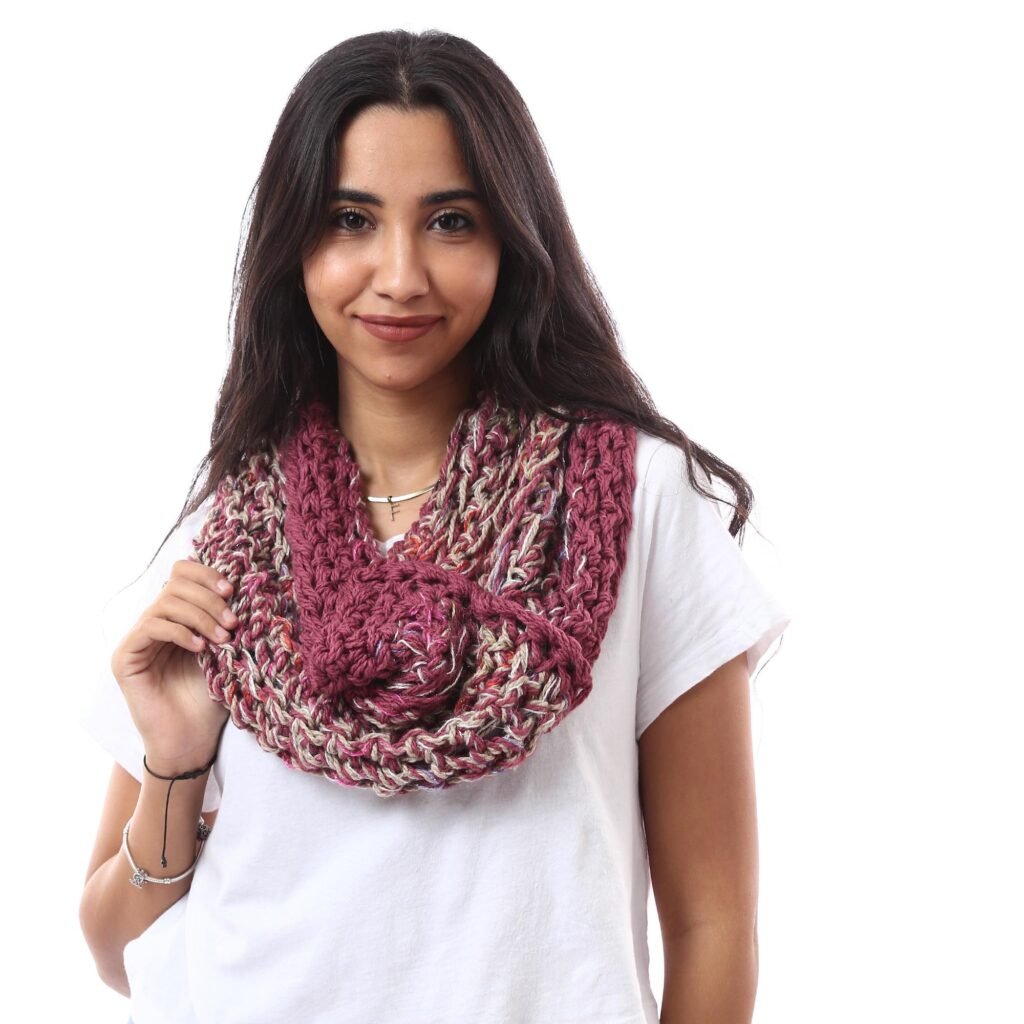 Luxurious Wool Wrapped Tube Collar Crochet Handmade