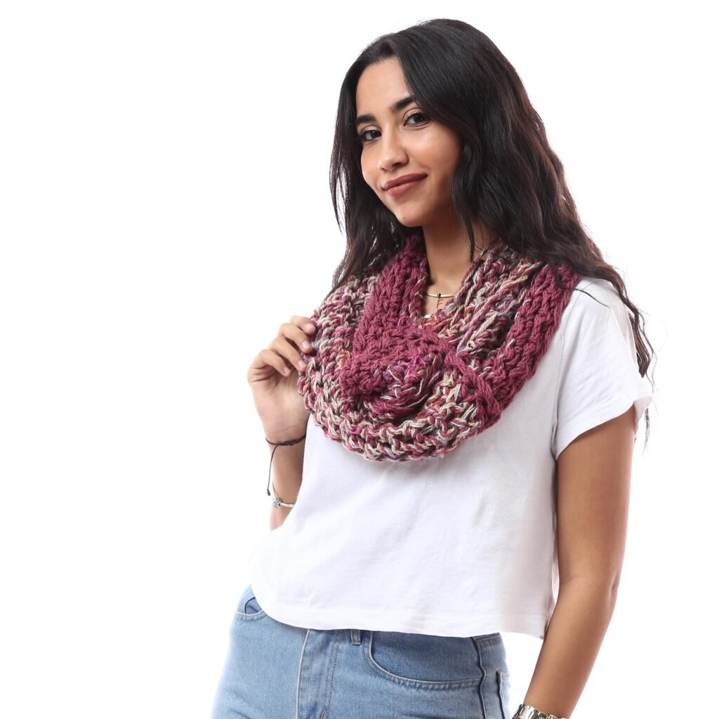 Luxurious Wool Wrapped Tube Collar Crochet Handmade
