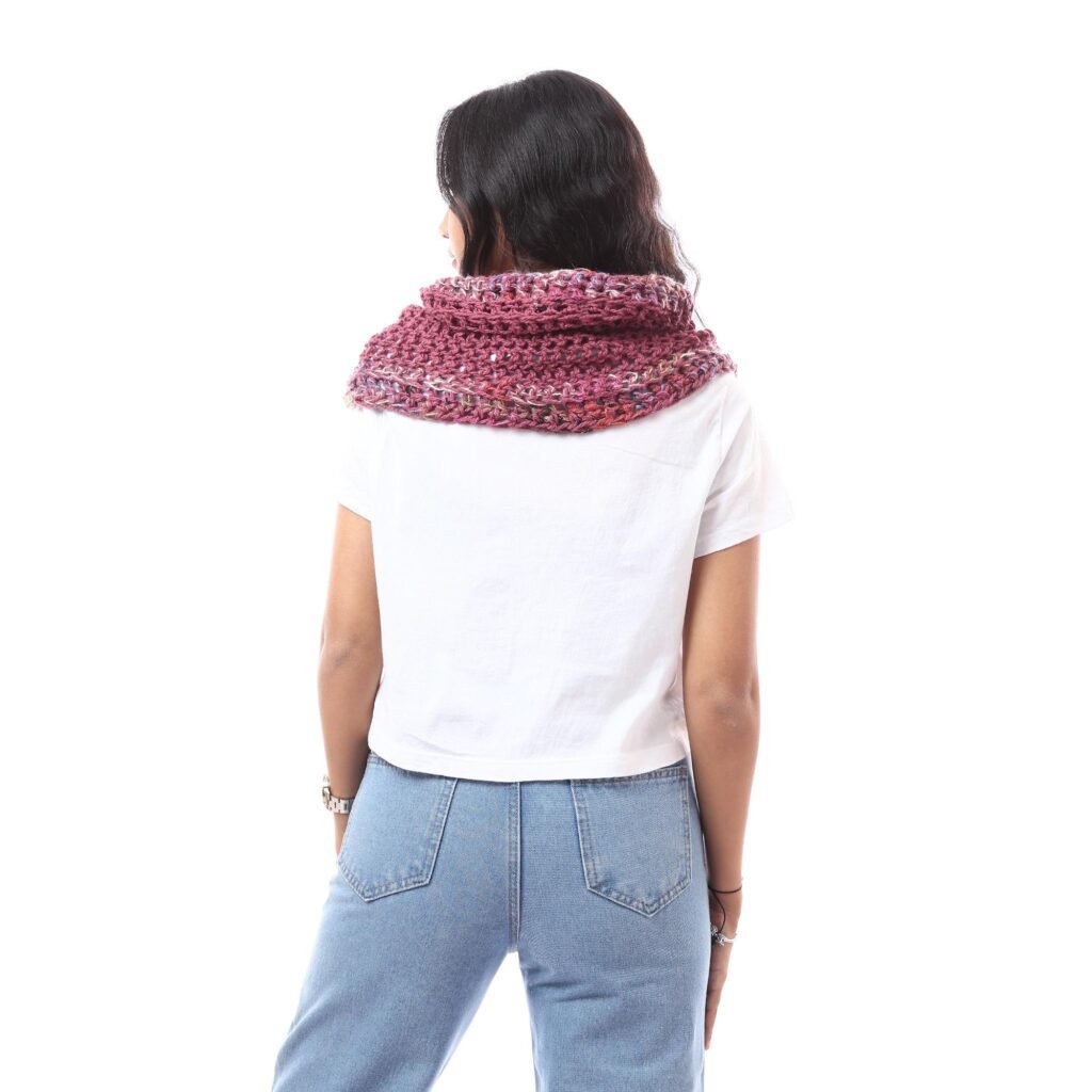 Luxurious Wool Wrapped Tube  Collar Crochet Handmade