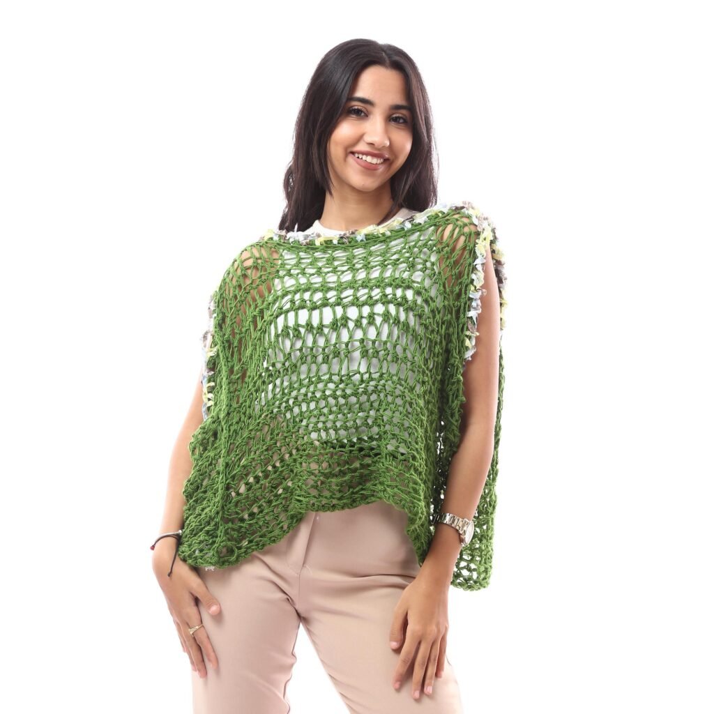 Wool Trendy Poncho Scarf Multi Outfits Crochet Decorated Colorful Velvet Tap