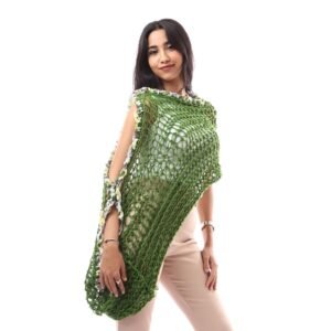 Wool Trendy Poncho Scarf Multi Outfits CrochetDecorated ColorfulVelvet Tap - Image 4