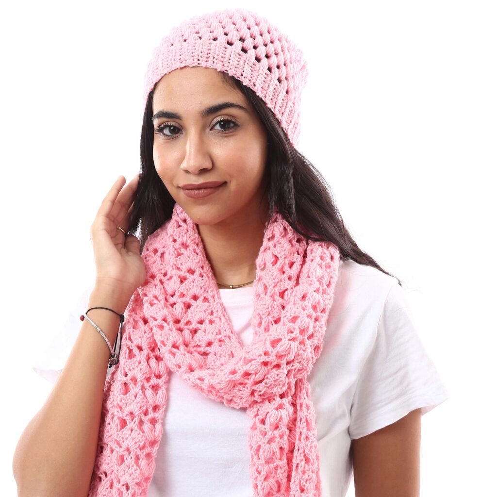 Wool Beanie Puff Crochet Handmade