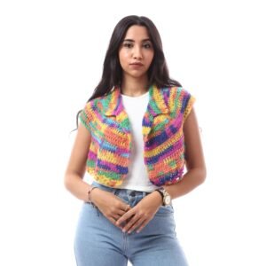 Colorfull Crop Bolero Puff Angora Mohair Crochet Handmade
