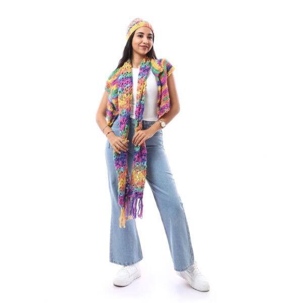 Colorfull Crop Bolero Puff Angora Mohair Crochet Handmade