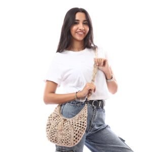 Fancy Cross Bag Silky Cotton Crochet Handmade