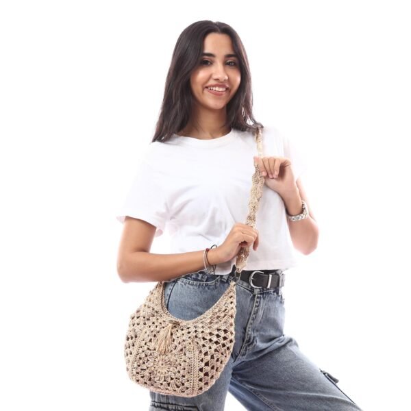 Fancy Cross Bag Silky Cotton Crochet Handmade