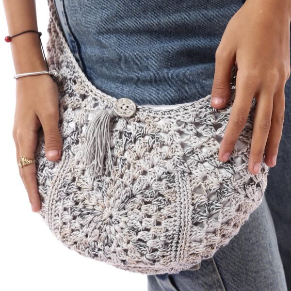 Fancy Cross Bag Silky Cotton Crochet Handmade