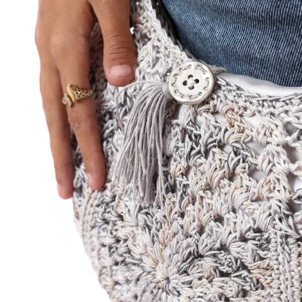 Fancy Cross Bag Silky Cotton Crochet Handmade