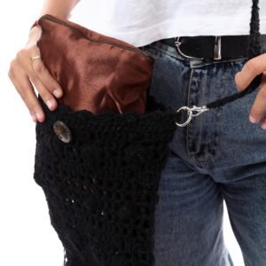 Fancy Cross Bag Cotton Washed Crochet Handmade - Image 2