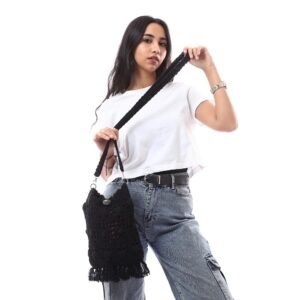 Fancy Cross Bag Cotton Washed Crochet Handmade - Image 4