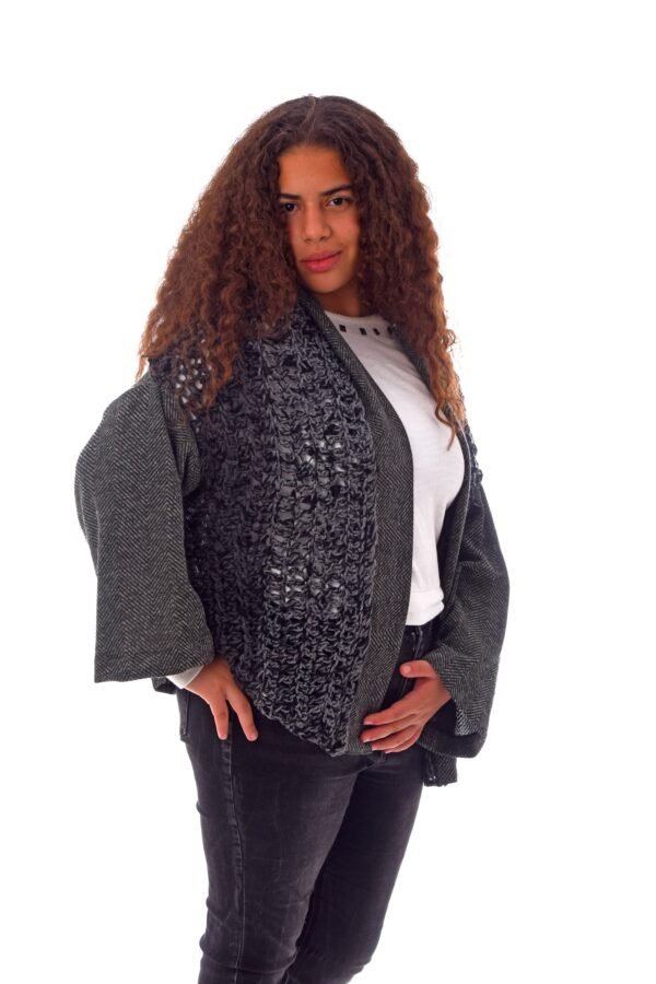 Wool Open Wool Cardigan Frontal  Crochet Handmade