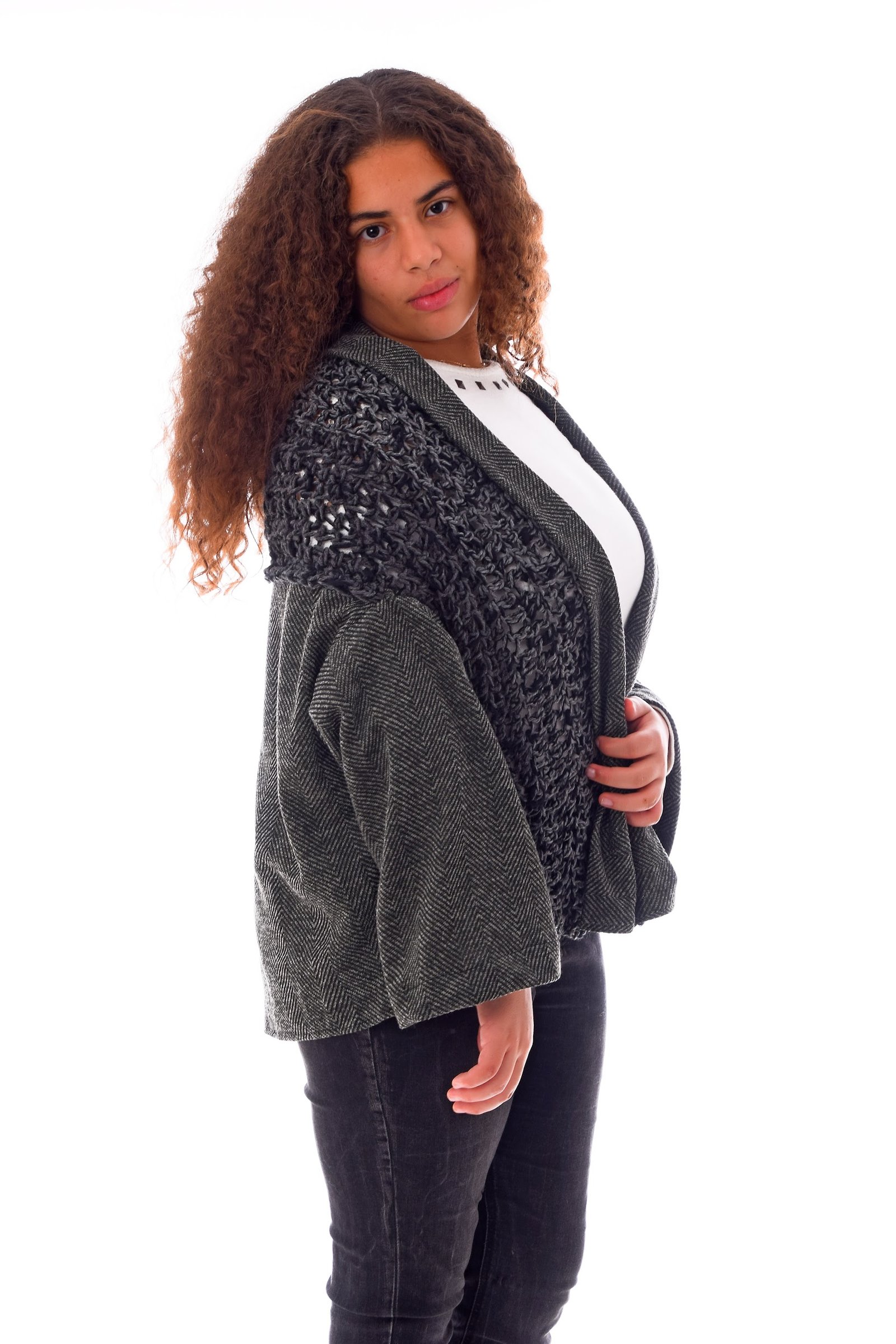 Wool Open Wool Cardigan Frontal  Crochet Handmade - Image 2