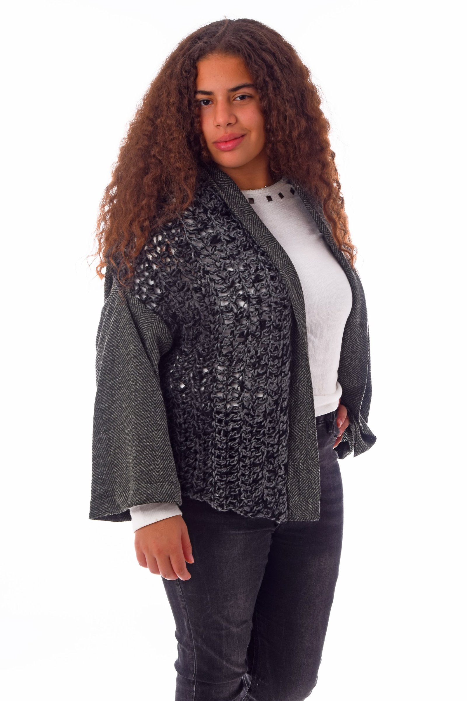 Wool Open Wool Cardigan Frontal  Crochet Handmade - Image 4