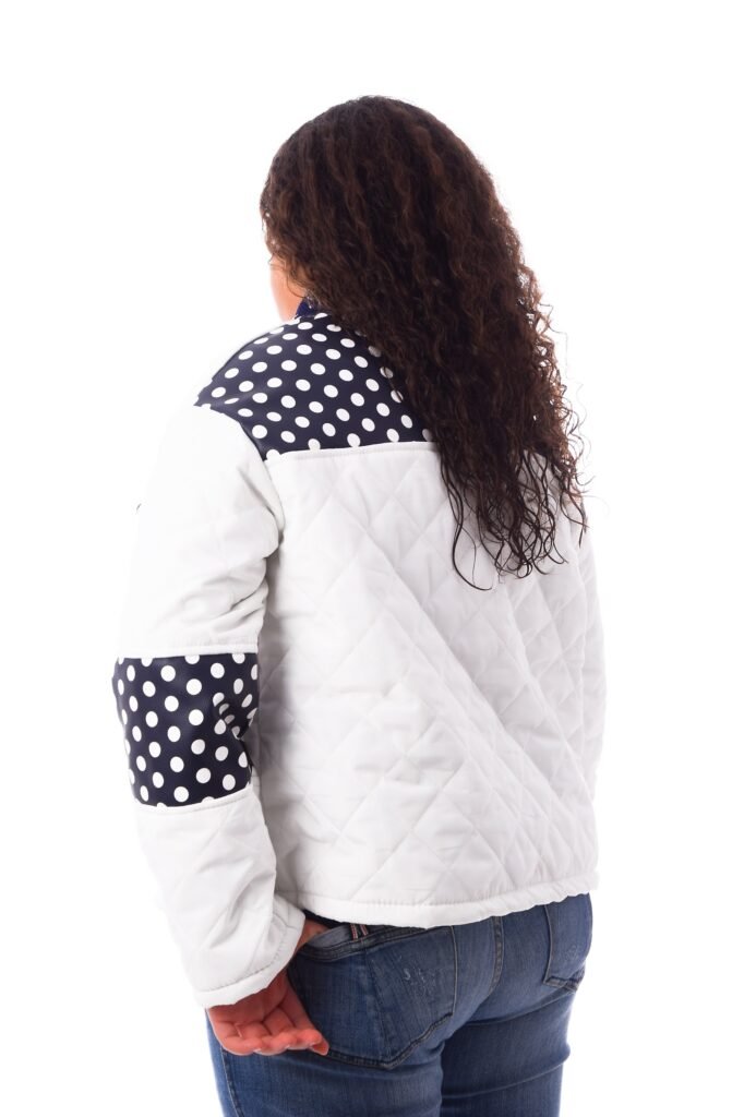 Casual Puffer Jacket Dotted Leather Decorated