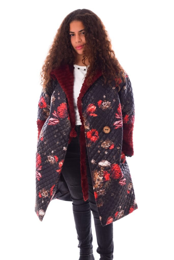 Long Puffer Parka Velvet Fur Decorated