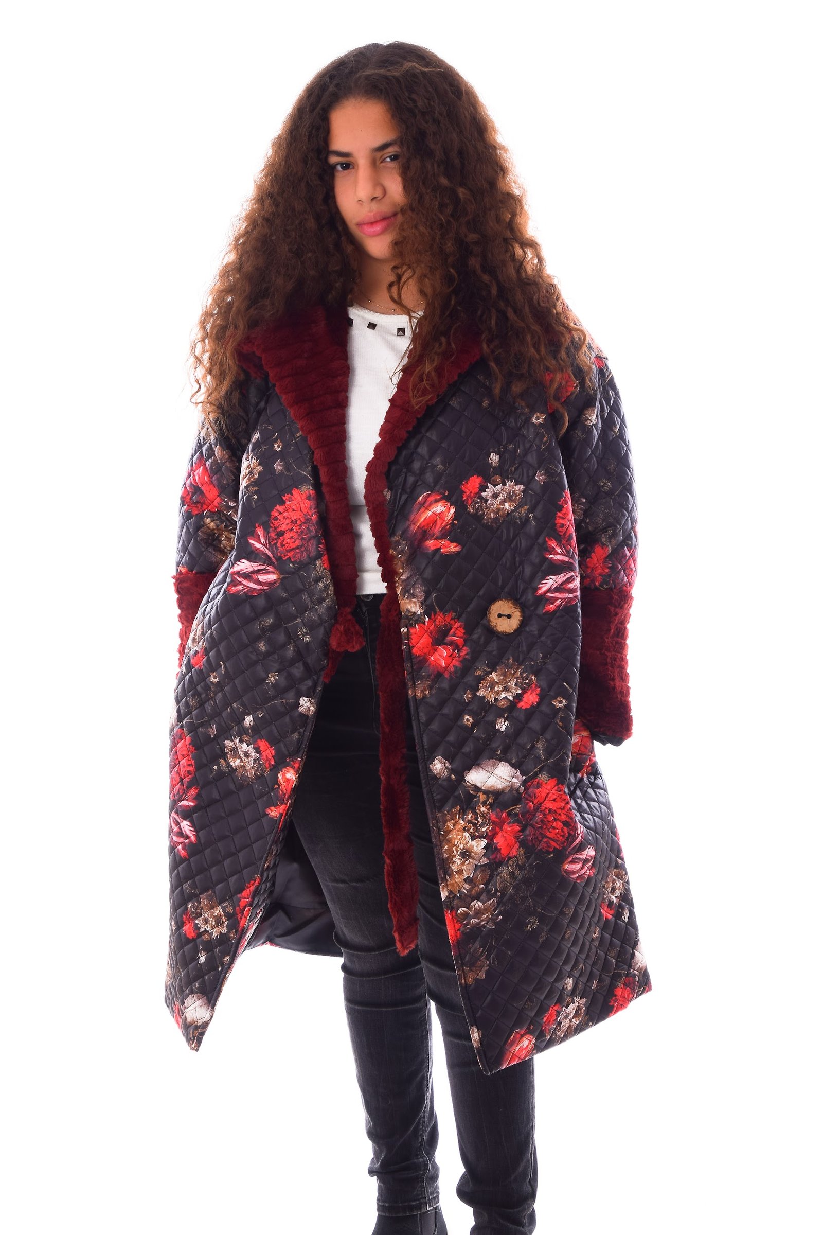 Long Puffer Parka Velvet Fur Decoreted - Image 1