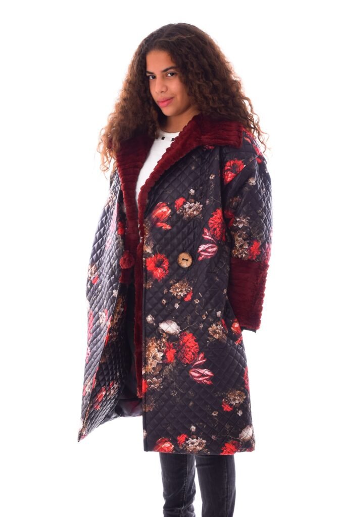 Long Puffer Parka Velvet Fur Decorated